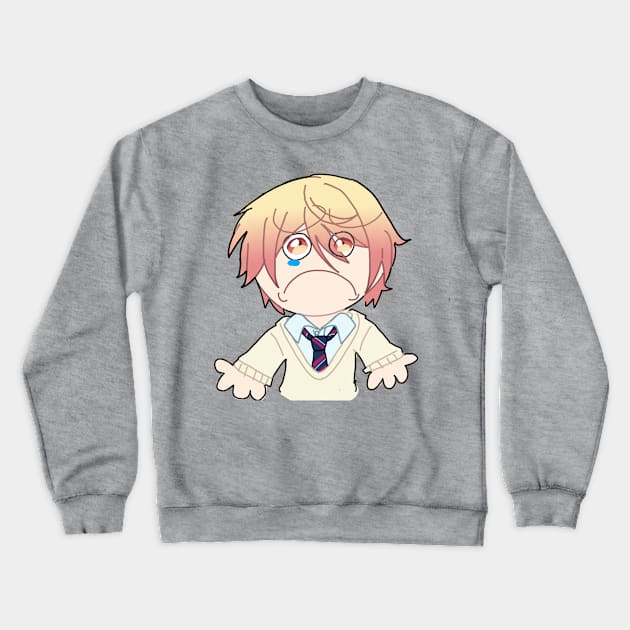 Sad Tsukasa Crewneck Sweatshirt by WillowTheCat-